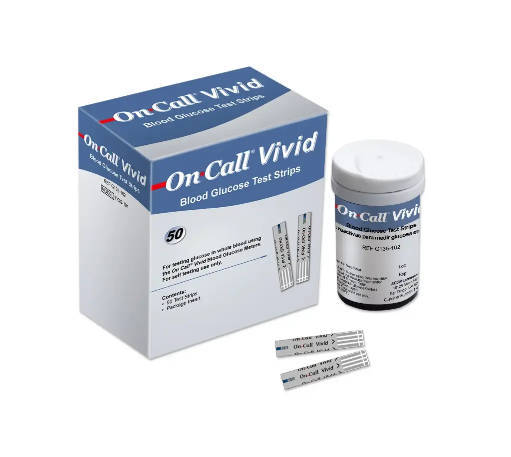 Que thử đường huyết (Oncall Vivid Blood Glucose Test Strip) (Hộp 50 test)