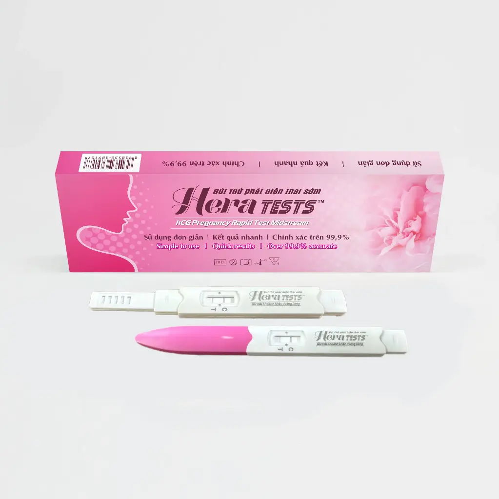 Bút thử phát hiện thai sớm [HeraTests™ hCG Pregnancy Rapid Test Midstream]