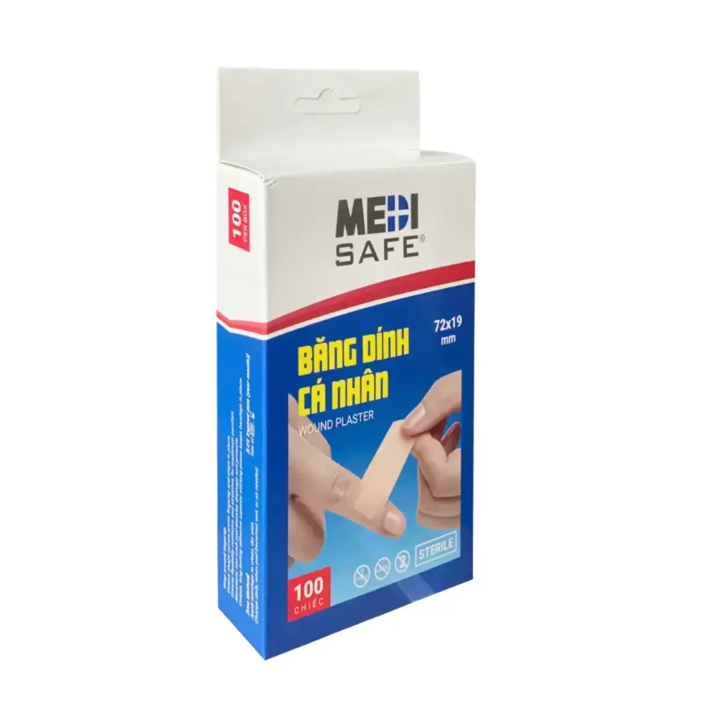 Băng dính cá nhân, kích thước 19x72mm(100 chiếc/hộp)