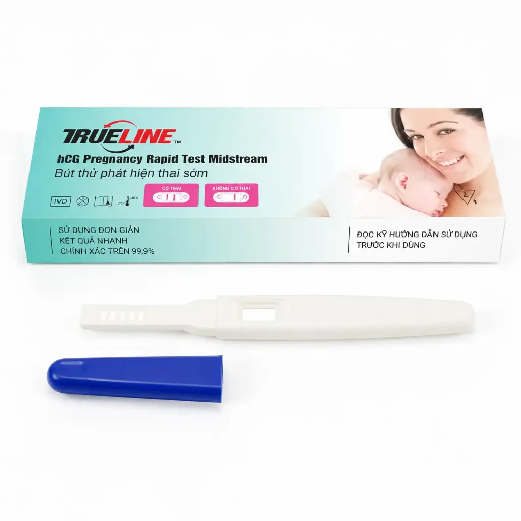 Bút thử phát hiện thai sớm [Trueline™ hCG Pregnancy Rapid Test Midstream]