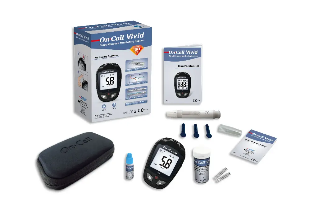 G020208: 01 máy đo đường huyết On Call® Advanced, 01 x hộp 25 que thử On Call® Advanced (đóng vỉ) (bản sao)