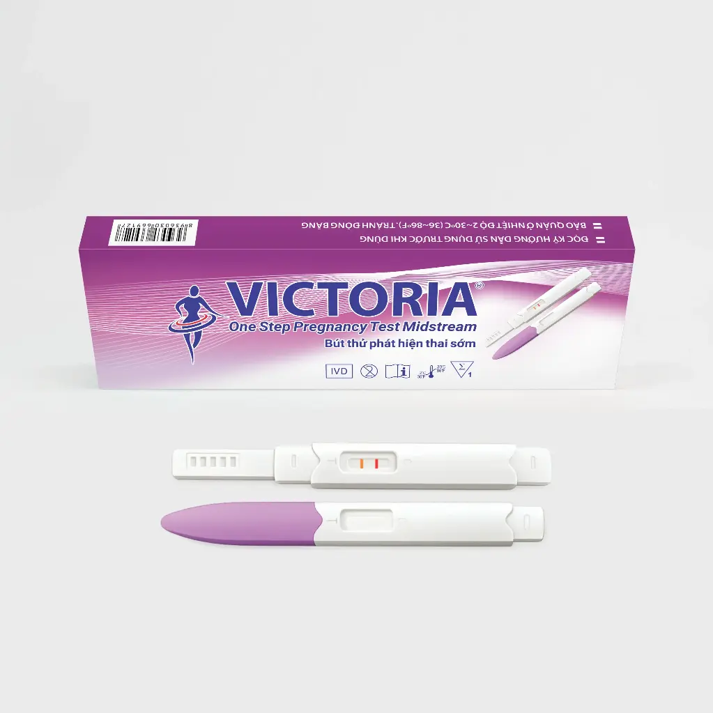 Bút thử phát hiện thai sớm [VICTORIA ® One Step Pregnancy Test Midstream]
