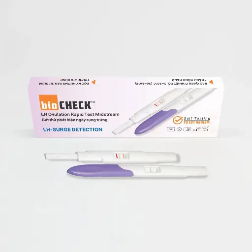Bút thử phát hiện ngày rụng trứng [Biocheck™ LH Ovulation Rapid Test Midstream]