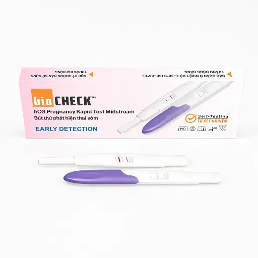 Bút thử phát hiện thai sớm [Biocheck™ hCG Pregnancy Rapid Test Midstream]