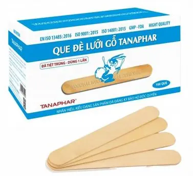[HH354] Que đè lưỡi gỗ Tanaphar tiệt trùng hộp 100c