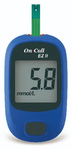G020201: 01 máy đo đường huyết On Call® EZII, 01 x hộp 25 que thử On Call® Plus (đóng lọ) (Gói 1)