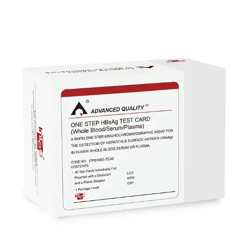 [ITP01001-DS50] Que thử xét nghiệm định tính kháng nguyên bề mặt vi rút siêu vi B (HBsAg) trong máu toàn phần, huyết thanh hoặc huyết tương của người [Advanced Quality™ One Step HBsAg Test] (Hộp 50)