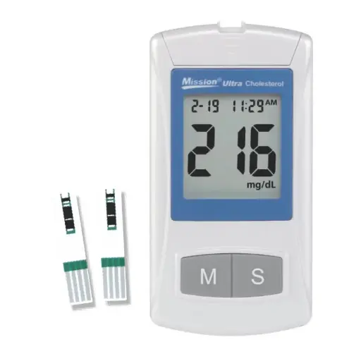 [G020601] G020601: 01 Máy đo Cholesterol Mission® Ultra Cholesterol Monitoring System, 01 x hộp 05 que thử Mission® Ultra CHOL Total Cholesterol Strip (Gói 1)
